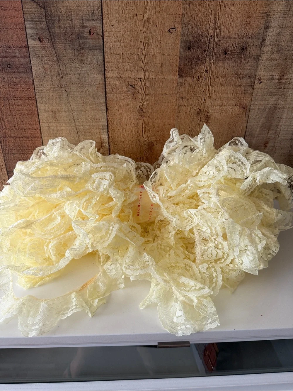 Vintage Butter Yellow Scalloped Floral Lace Ruffle Trim Bulk Lot